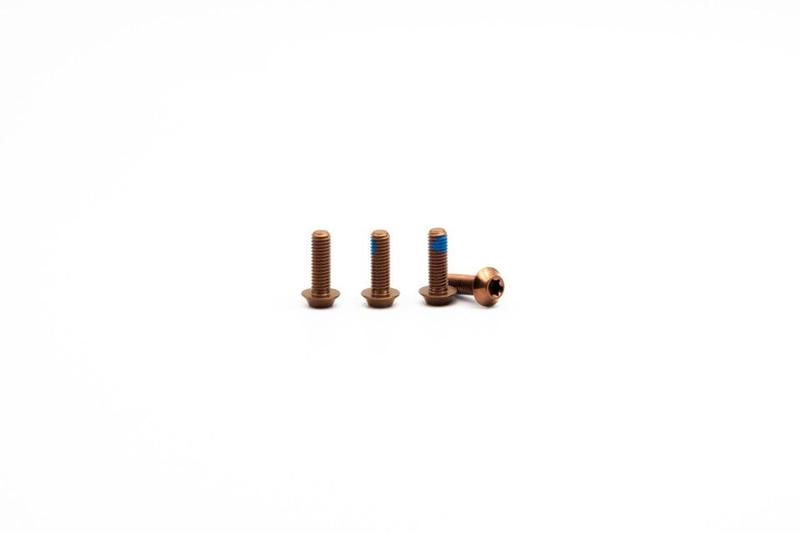 Oak Components Titanium Screw Set, M5 x 15mm, 4 pieces, Copper (for Water Bottle Holder)