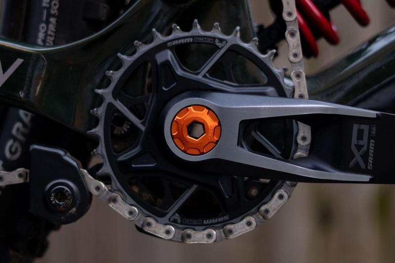 Oak Components Crank Ejector Cap Set, Orange (Fits SRAM Dub Cranksets, M18 / M30LH)