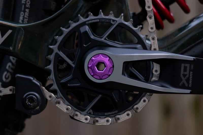 Oak Components Crank Ejector Cap Set, Purple (Fits SRAM Dub Cranksets, M18 / M30LH)