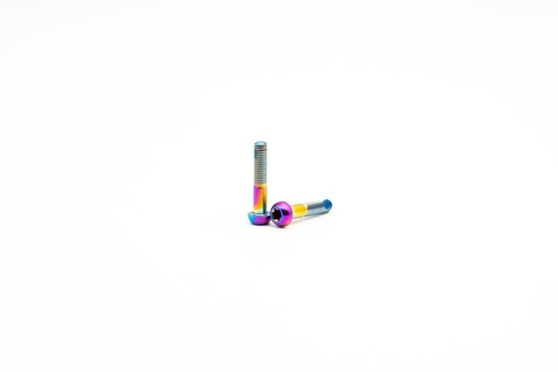 Oak Components Titanium Screw Set, M5 x 25mm, 2 pieces, Oil Slick (for SRAM Handlebar Clamp)