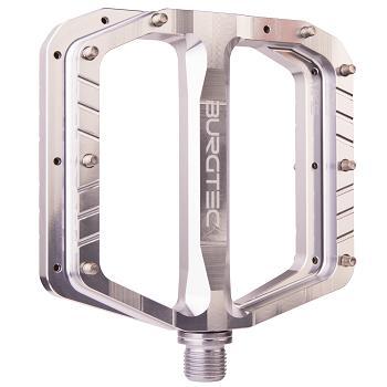 Burgtec Penthouse MK5 Flat Pedal, Rhodium Silver, Pair