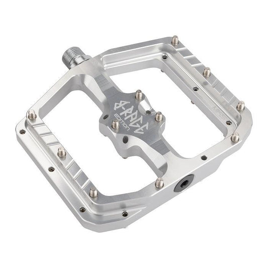 Burgtec Penthouse MK5 Flat Pedal, B-Rage Edition, Rhodium Silver, Pair