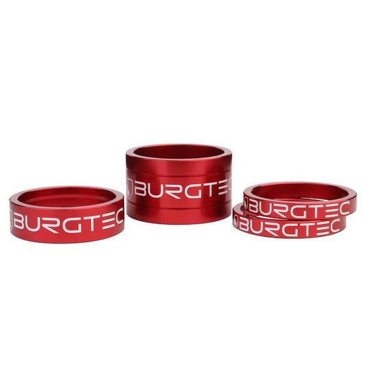 Burgtec Stem Spacer Kit (2x 5mm, 1x 10mm, 1x 20mm), Racer Red