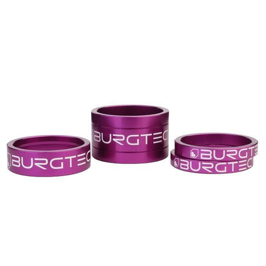 Burgtec Stem Spacer Kit (2x 5mm, 1x 10mm, 1x 20mm), Purple Rain