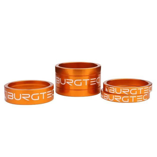 Burgtec Stem Spacer Kit (2x 5mm, 1x 10mm, 1x 20mm), Iron Bro Orange