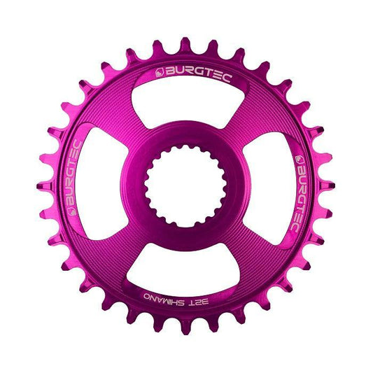Burgtec ThickThin Chainring, Shimano Direct Mount, 30T, Purple Rain
