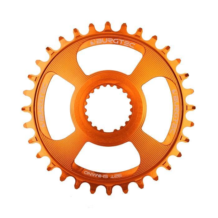 Burgtec ThickThin Chainring, Shimano Direct Mount, 30T, Iron Bro Orange