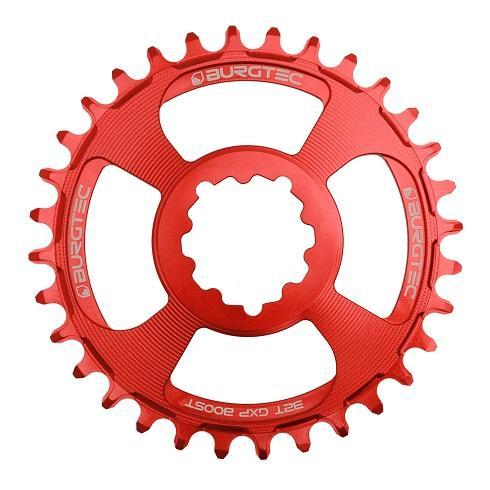 Burgtec ThickThin Chainring, Sram GXP, 3mm Boost Offset, 28T, Race Red