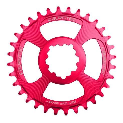 Burgtec ThickThin Chainring, Sram GXP, 3mm Boost Offset, 28T, Toxic Barbie Pink