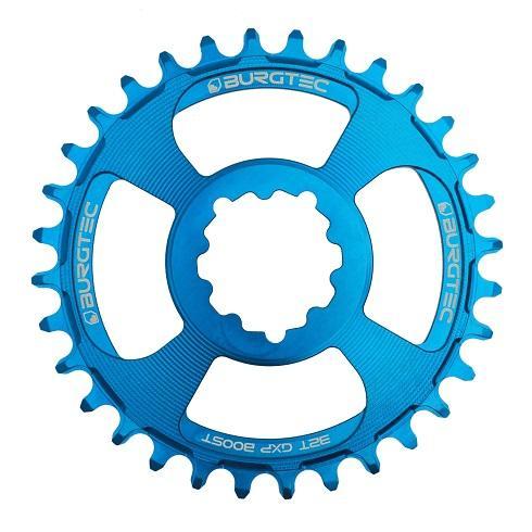 Burgtec ThickThin Chainring, Sram GXP, 3mm Boost Offset, 30T, Deep Blue