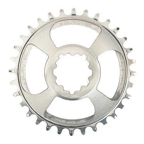 Burgtec ThickThin Chainring, Sram GXP, 3mm Boost Offset, 30T, Rhodium Silver