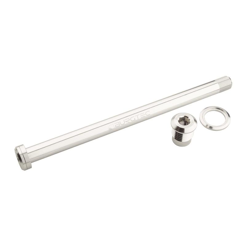 Burgtec Rear Axle, 180mm x 12mm x 1.00mm Pitch, Rhodium Silver