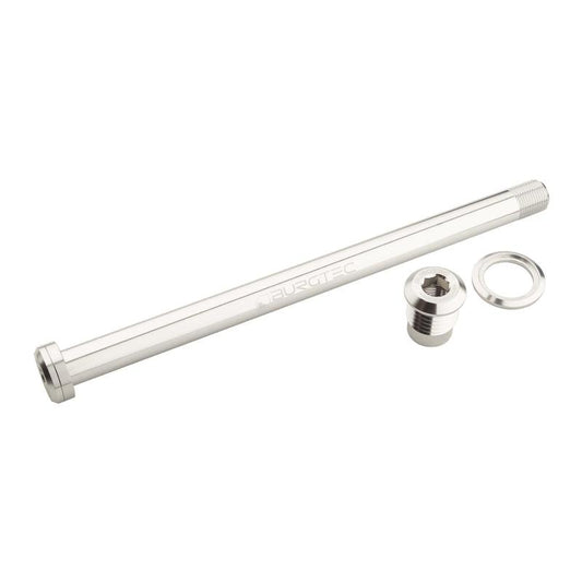 Burgtec Rear Axle, 180mm x 12mm x 1.00mm Pitch, Rhodium Silver