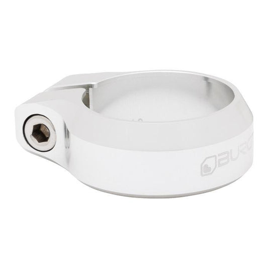 Burgtec Seat Post Clamp, 34.9mm, Rhodium Silver