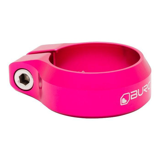 Burgtec Seat Post Clamp, 34.9mm, Toxic Barbie Pink