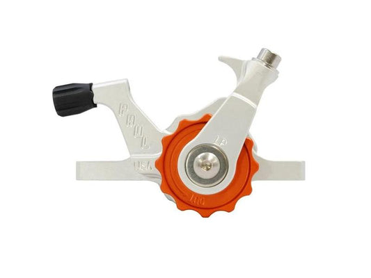 Paul Components Klamper Disc Brake, PM/IS, Silver w/Orange Adjusters, Campy-pull /each