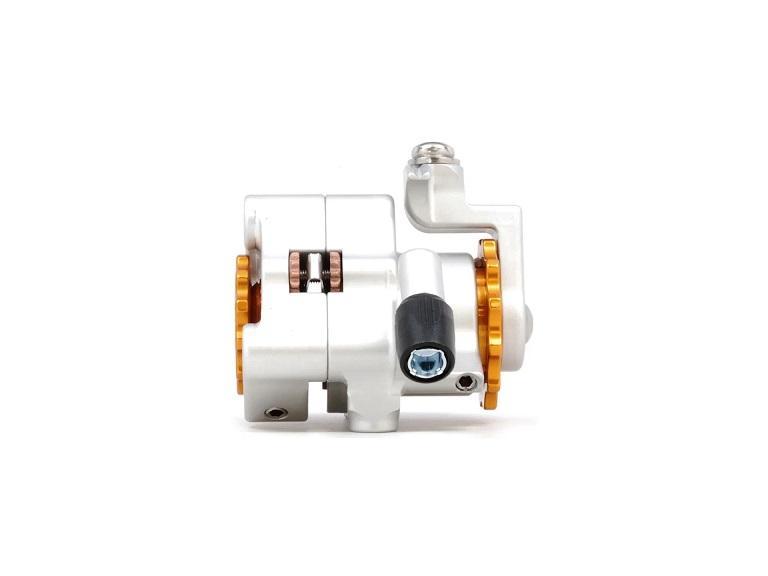 Paul Components Klamper Flat Mount Disc Brake, Silver with Orange Adjusters, Campy-pull /each