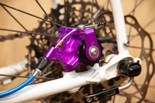 Paul Components Klamper Disc Brake, Flat Mount, Purple w/Blk Adjusters, Short-pull /each