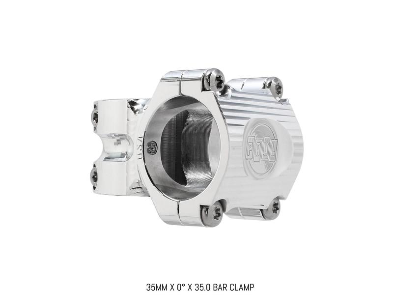 Paul Components Boxcar Stem, 0° rise x 35mm length x 35.0mm clamp, Polished Silver