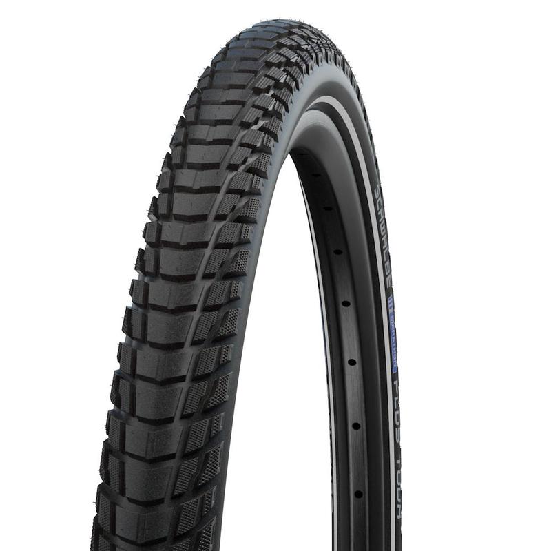 Schwalbe Marathon Plus Tour Tire, 27.5 x 2.15 (55-584), Black w/Reflective Strip, SmartGuard, Addix Green, Wire