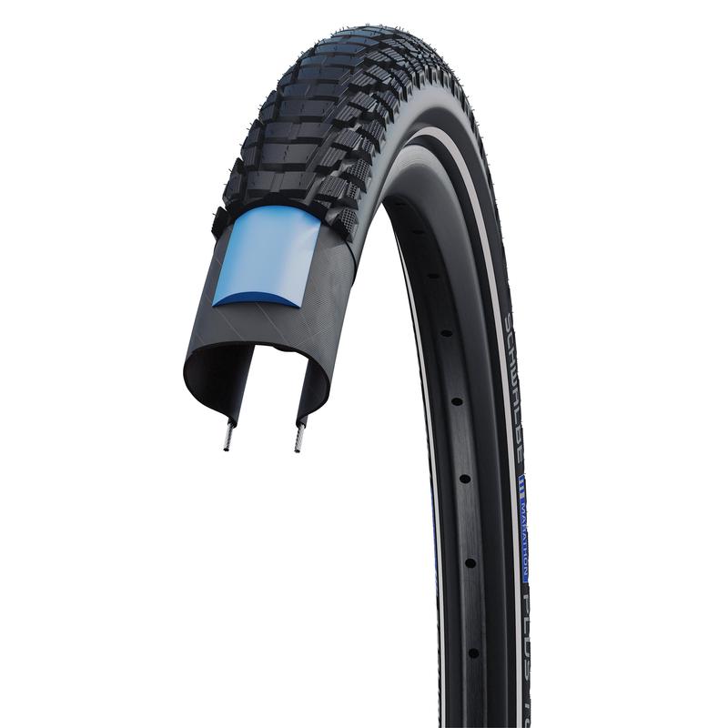Schwalbe Marathon Plus Tour Tire, 29 x 1.75 (47-622), Black w/Reflective Strip, Smart DualGuard, Addix E, Wire