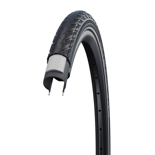 Schwalbe Delta Cruiser Plus Tire, 700 x 35c (37-622), Black w/Reflective Strip, PunctureGuard, Green Compound, Wire