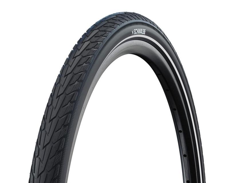 Schwalbe Motion Road Cruiser Tire, 700 x 40c (42-622), Black w/Reflective Strip, K-Guard, Green Compound, Wire
