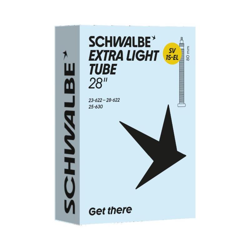 Schwalbe Tube SV 15 Extra Light, 700 x 23/28c, 80mm Presta Valve /each