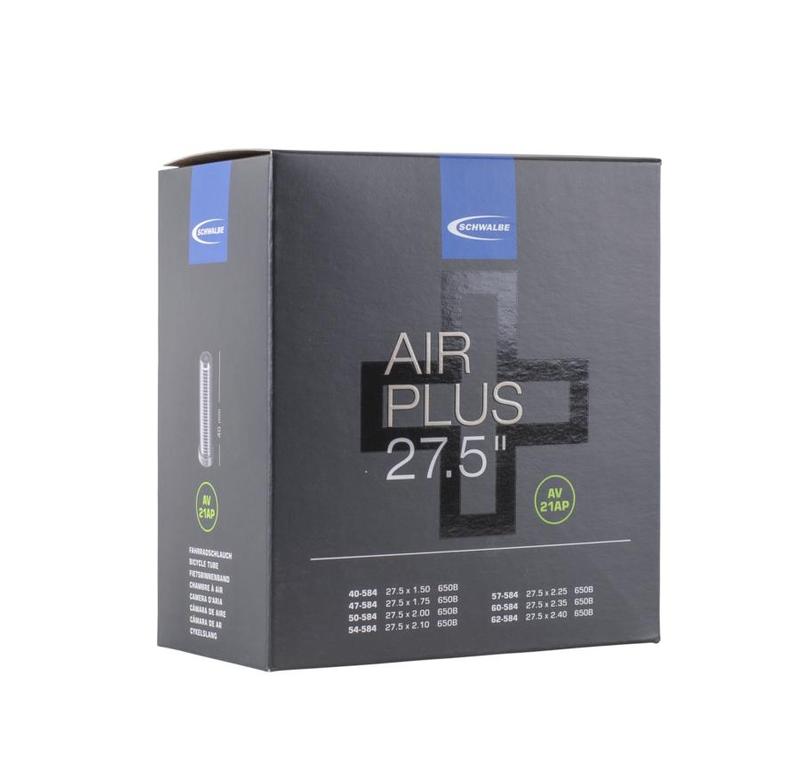 Schwalbe Air Plus Tube 21AP AV, 27.5 x 1.5-2.4, 40mm Schrader Valve /each