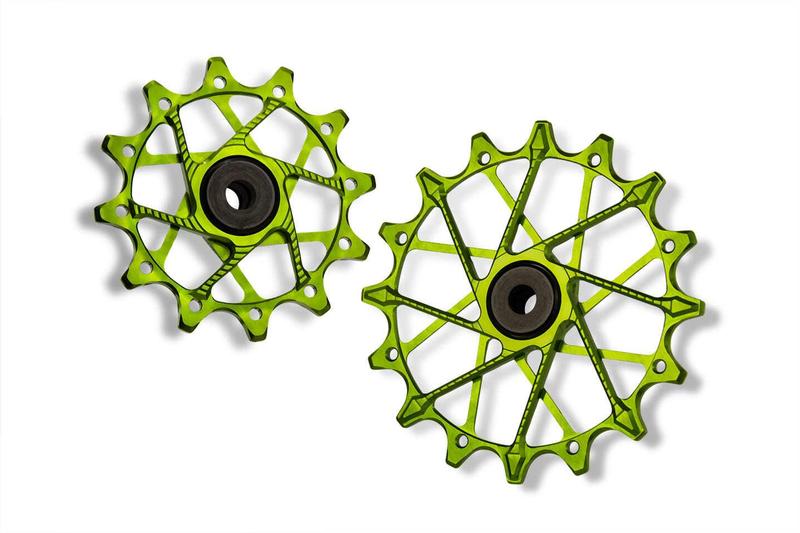 Garbaruk Derailleur Pulleys, 12/16T, SRAM 11/12 Speed (for use with Garbaruk cage), Green
