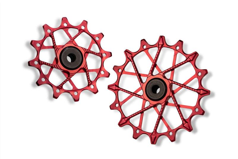Garbaruk Derailleur Pulleys, 12/16T, SRAM 11/12 Speed (for use with Garbaruk cage), Red