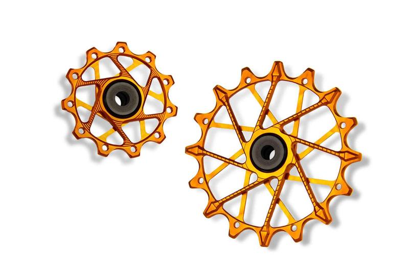 Garbaruk Derailleur Pulleys, 11/16T, Shimano 11 Speed (for use with Garbaruk cage), Orange