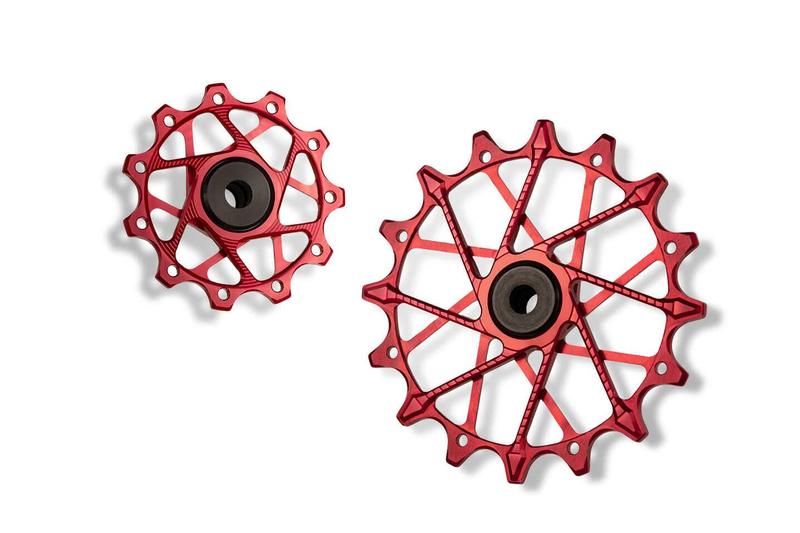 Garbaruk Derailleur Pulleys, 11/16T, Shimano 11 Speed (for use with Garbaruk cage), Red