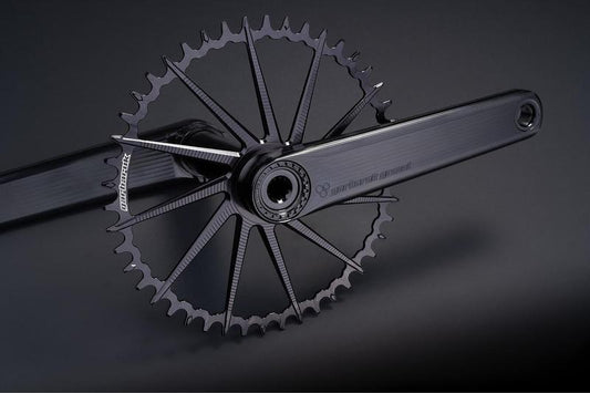 Garbaruk Road / Gravel Crankset, Black Arms / Red Lockring, 30mm Spindle, 175mm Length
