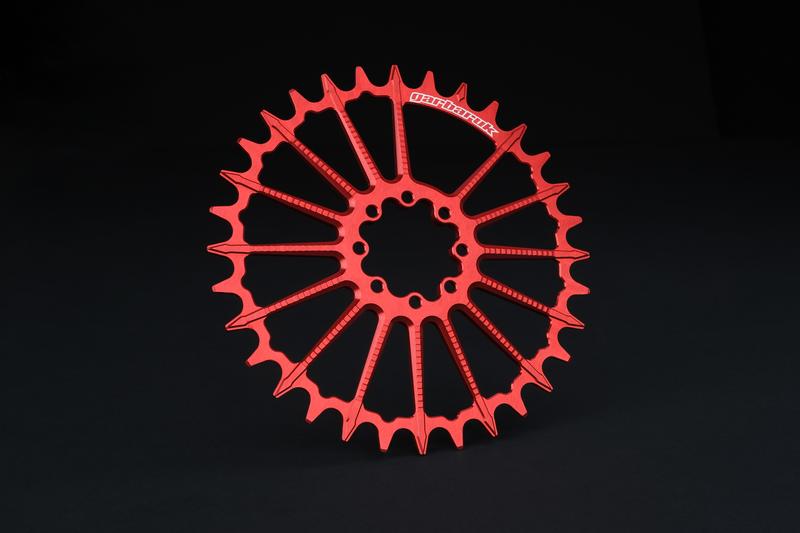 Garbaruk MTB Chainring, SRAM T-Type 8 Bolt Direct Mount, Boost, Round, 28T, Red