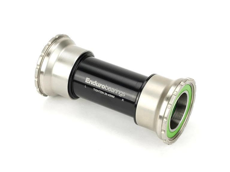 Enduro MaxHit Bottom Bracket, TorqTite BB86/92 24mm Spindle, Stainless Steel Integrated Bearings, Silver