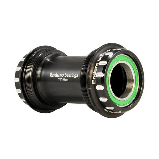 Enduro T47 Threaded Bottom Bracket, Stainless Steel Angular Contact, Sram GXP 22/24mm spindle, Black