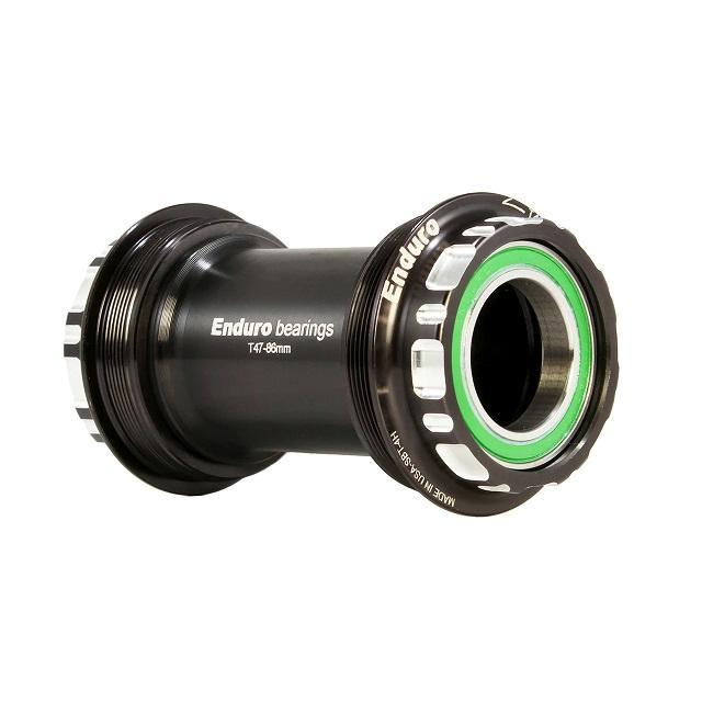 Enduro T47 Threaded Bottom Bracket, Stainless Steel Angular Contact, 24mm spindle, Black