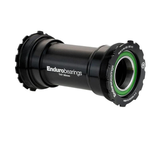 Enduro T47 Threaded Internal Bottom Bracket, 86mm Shell, Stainless Steel Angular Contact, 24mm spindle, Black