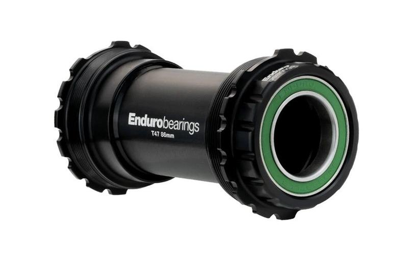 Enduro T47A Threaded Bottom Bracket, 86mm Shell, Stainless Steel Angular Contact, 24mm Spindle, Black