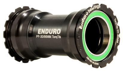 Enduro TorqTite Bottom Bracket, Stainless Steel Angular Contact Bearings - BB386EVO to Sram DUB, Black