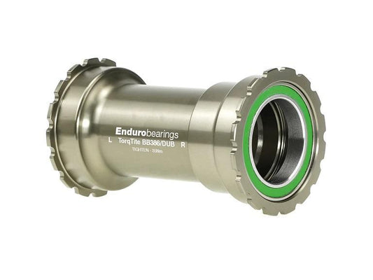 Enduro Torqtite Bottom Bracket, BB386 Frameset, Sram DUB 29mm Spindle, Stainless Steel Radial Bearings, Silver