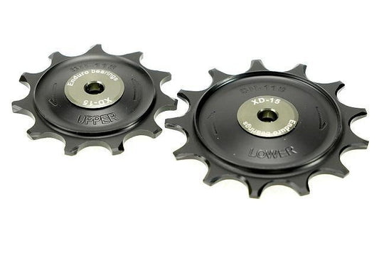Enduro Derailleur Pulleys, XD-15 Ceramic Bearings, Machined Delrin, Shimano GRX, (5mm bolt hole), Black