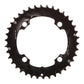 SRAM, 36T, 10 sp, BCD 104mm, 4-Bolt, Pour bashguard, Middle Chainring, For NO-PIN, Aluminum, Black, 11.6215.188.410