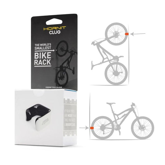 Clug Wall Mount Bicycle Storage Rack, White/Black, MTB Plus (for 2.75" - 3.2" tires)