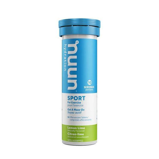 Nuun Sport Hydration Tablets, Lemon Lime, Box of 8 Tubes (10 tablets per tube)
