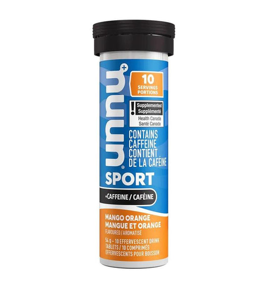Nuun Sport+ Caffeine Hydration Tablets, Mango Orange, Box of 8 Tubes (10 tablets per tube)