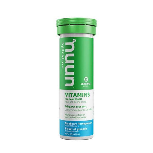 Nuun Vitamins Hydration Tablets, Blueberry Pomegranate, Box of 8 Tubes (12 tablets per tube)