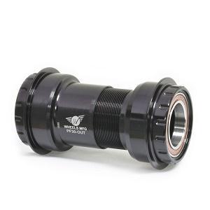 Wheels Manufacturing PF30 to 24mm Conversion Bottom Bracket, Angular Contact Bearings, Black
