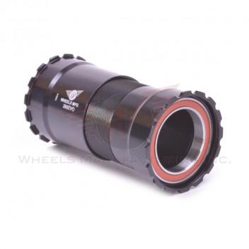 Wheels Manufacturing Bottom Bracket, 386EVO, Threaded, Angular Contact, Black
